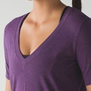 Lululemon Love V Neck Tee Heathered Magenta Size S